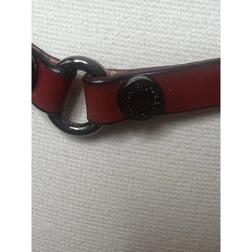 Rare Vintage Women's Red Leather Triple‎ Wrap Belt One Size Small Medium Large